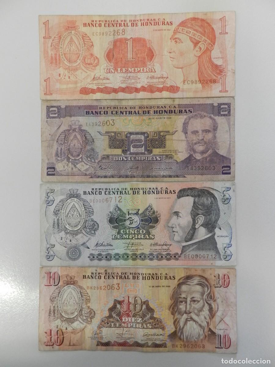 Monedas antiguas de Am&eacute;rica: Lote 4 Billetes de Honduras