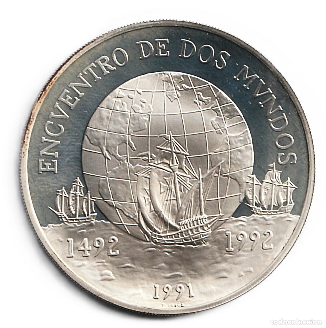 Monedas antiguas de Am&eacute;rica: Chile 10.000 pesos, serie iberoamericana 1991 Plata 0.925, 27g, &oslash; 40mm KM# 230