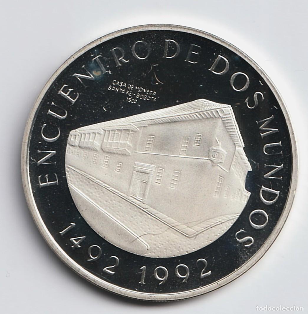 Monedas antiguas de Am&eacute;rica: Colombia 10 000 Pesos 1991 Serie Iberoamericana Plata KM# 284,