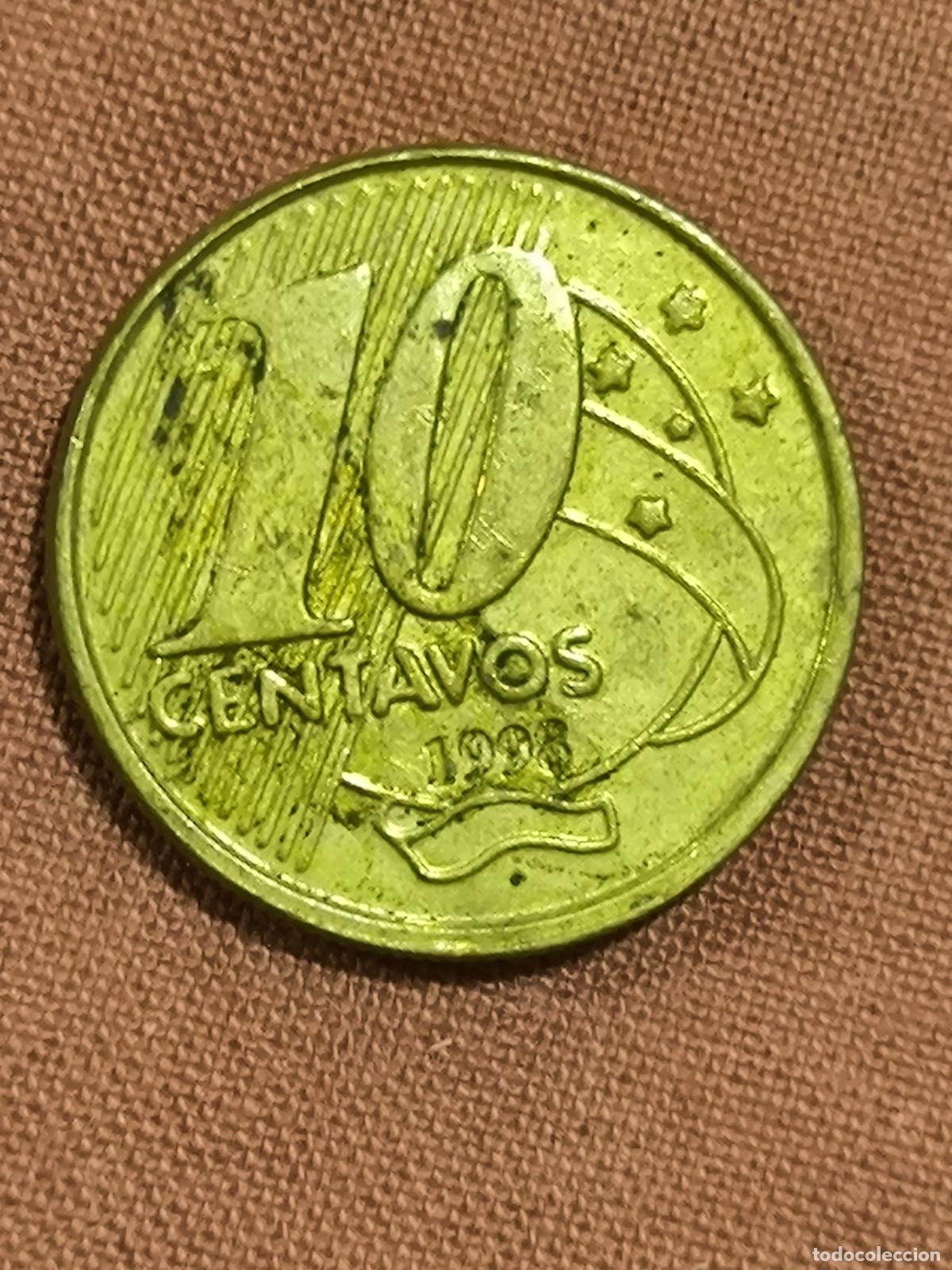 Old Coins of America: Moneda de Brasil 10 Centavos Tiradentes 1998 Anverso y Reverso Coleccionismo Numism&aacute;tica