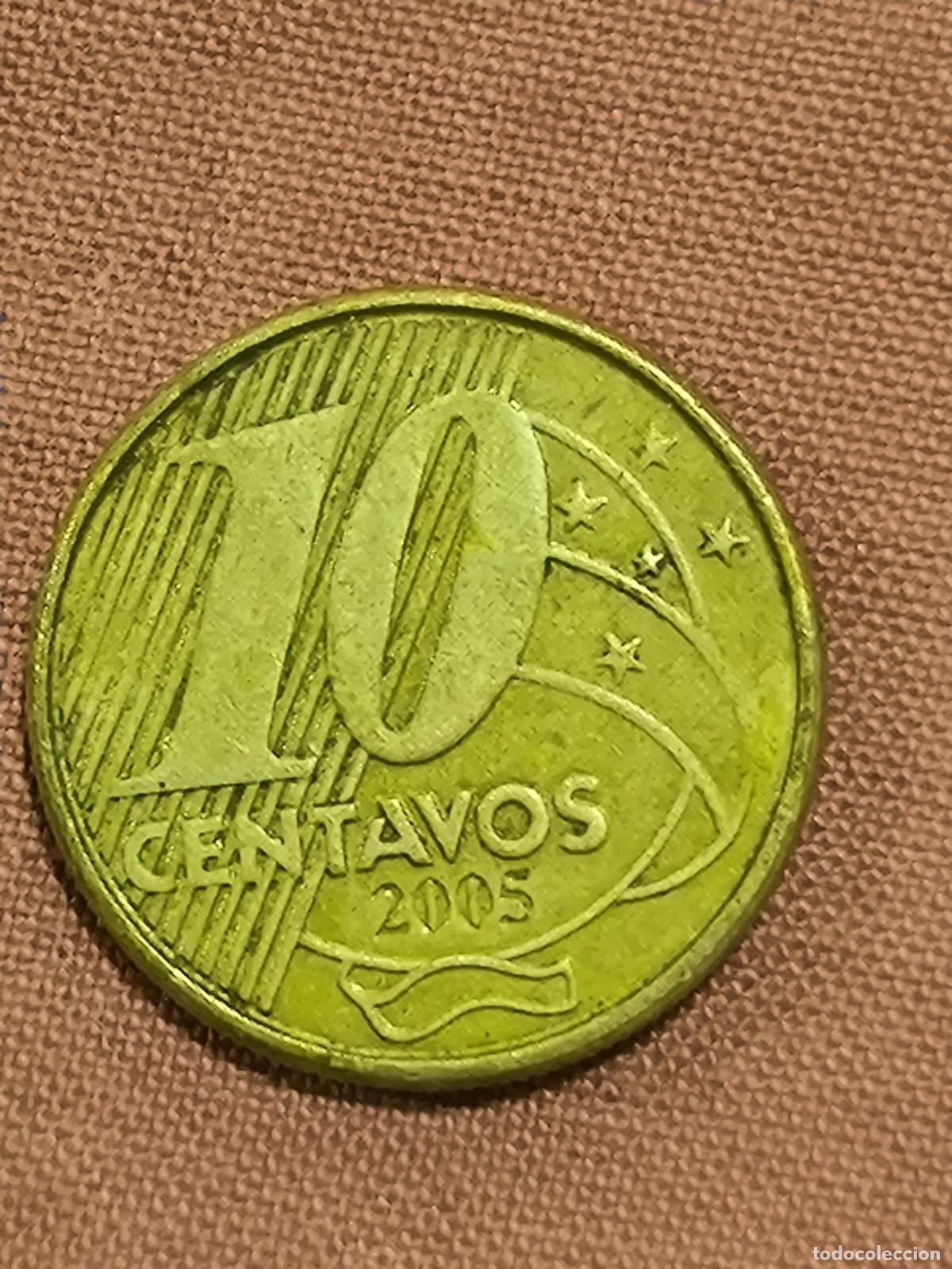 Old Coins of America: Moneda de Brasil 10 Centavos Pedro I 2005 Anverso y Reverso Coleccionismo Numism&aacute;tica
