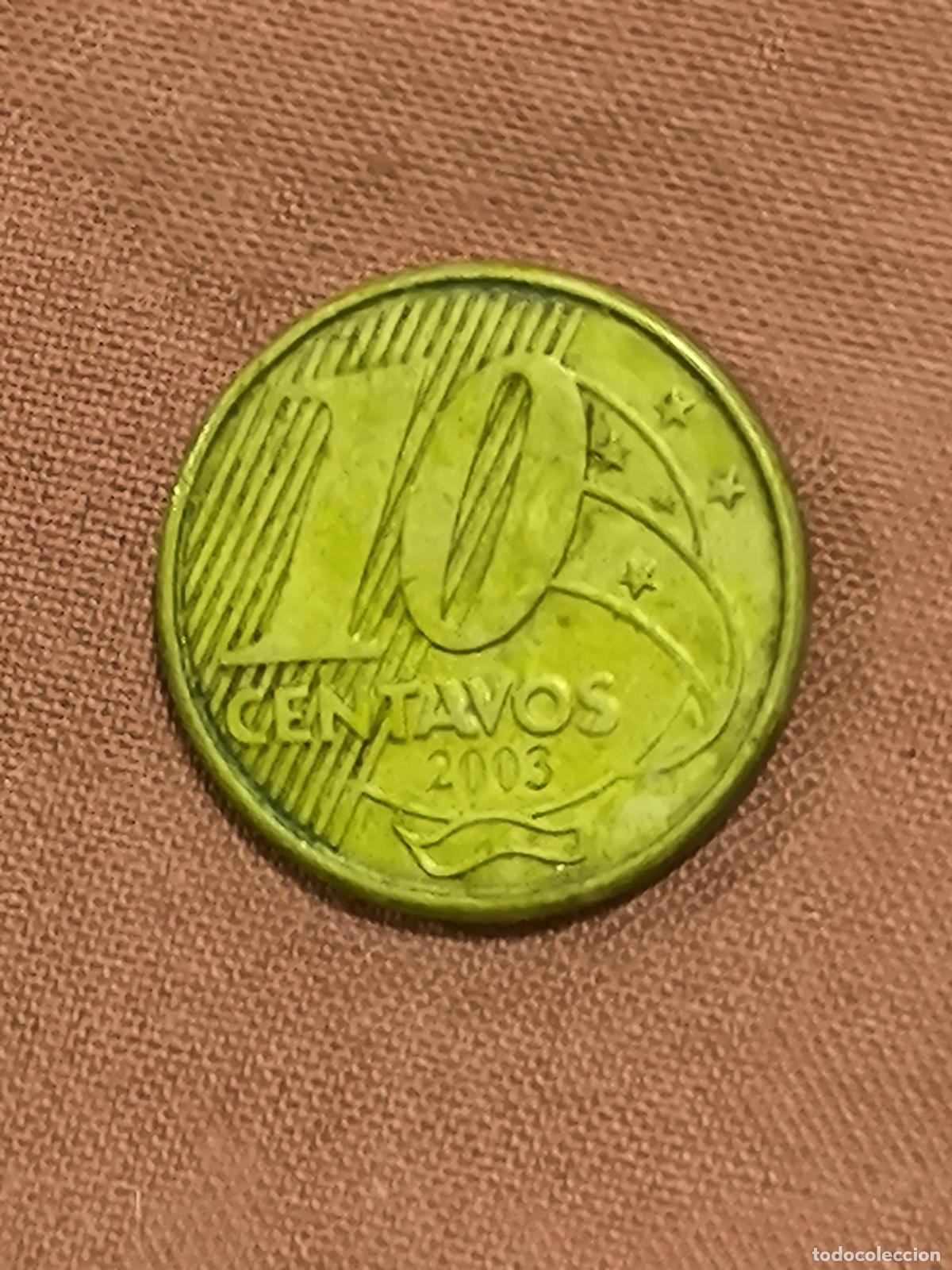 Moedas antigas da Am&eacute;rica: Moneda de Brasil 10 Centavos 2003 Anverso y Reverso Coleccionismo Numism&aacute;tica