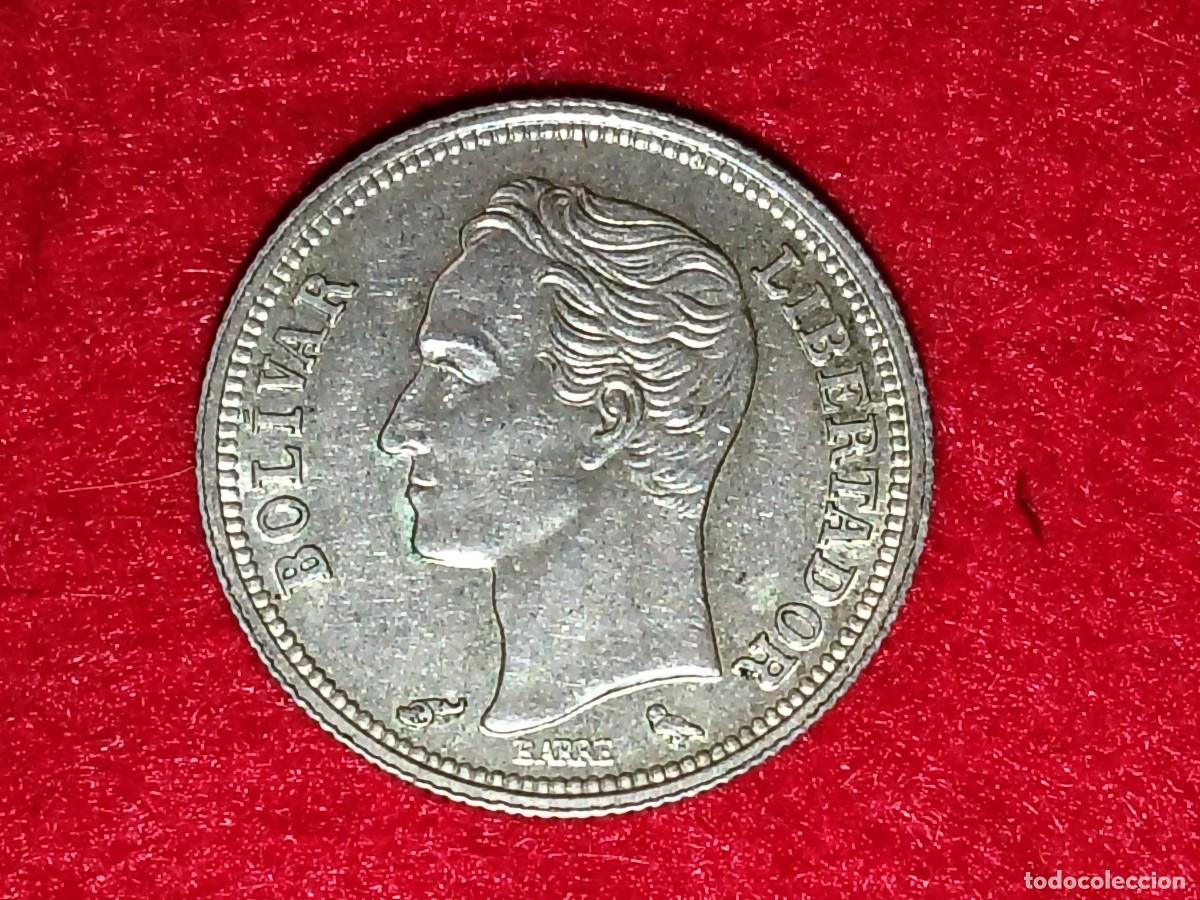 Moedas antigas da Am&eacute;rica: MONEDA DE PLATA DE 50 CENTIMOS 1960 REP&Uacute;BLICA DE VENEZUELA