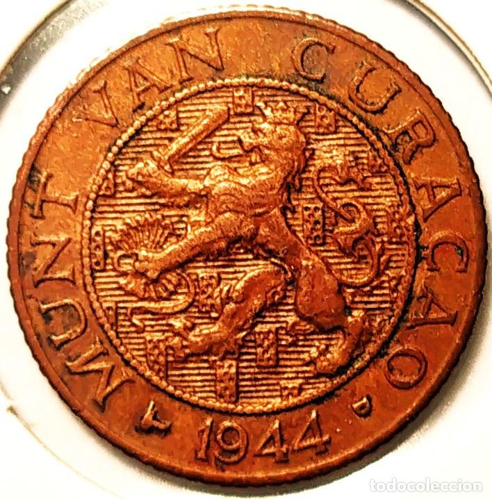 Alte M&uuml;nzen aus Amerika: CURAZAO (1900-1948) - 1 CENTAVO 1944 D - REINA GUILLERMINA - D - 2,50 GR. BRONCE - DIAMETRO 19 mm