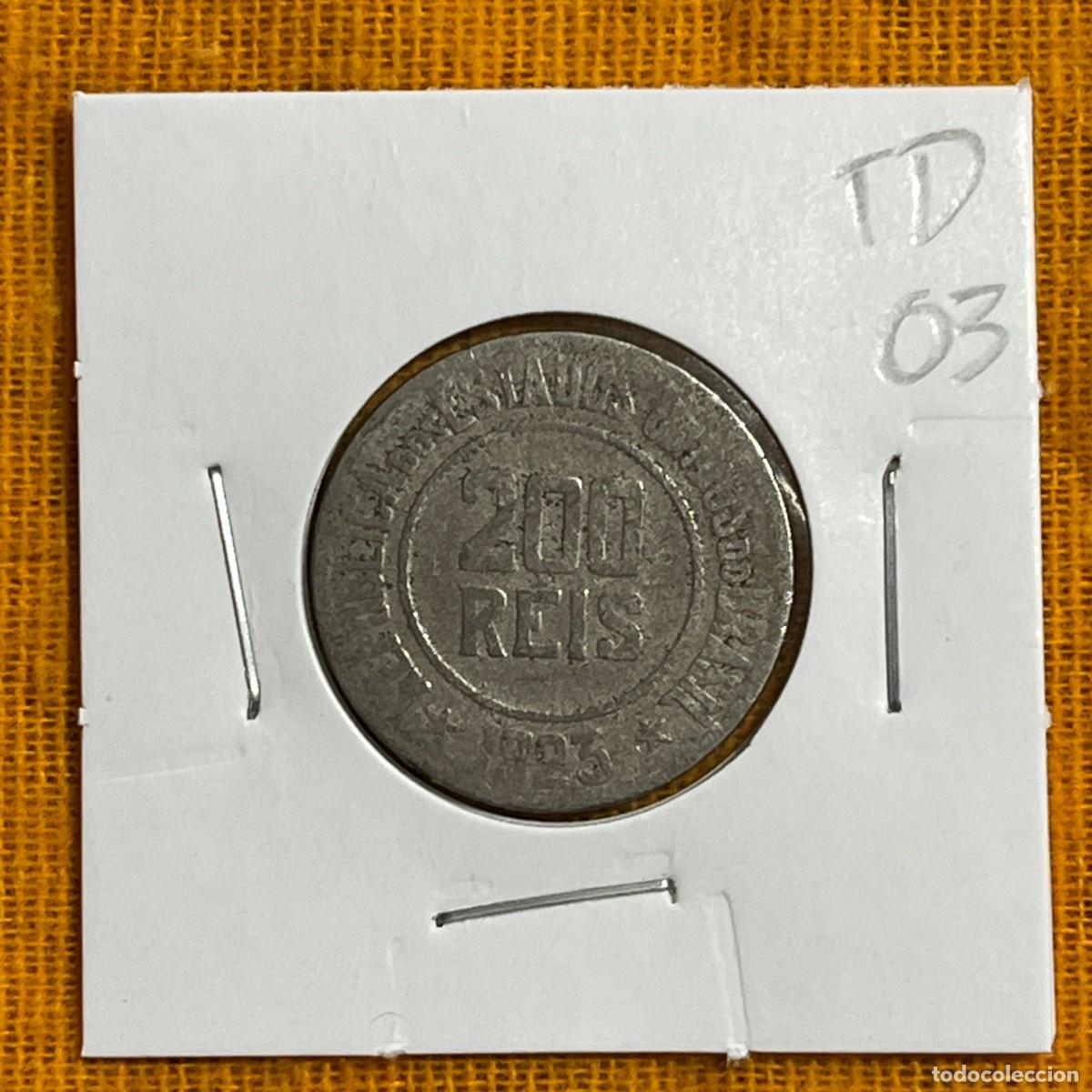 Monnaies anciennes d'Am&eacute;rique: Brazil Coin 200 Reis R&eacute;is 1923 - Copper-Nickel -KM# 519 - TD03