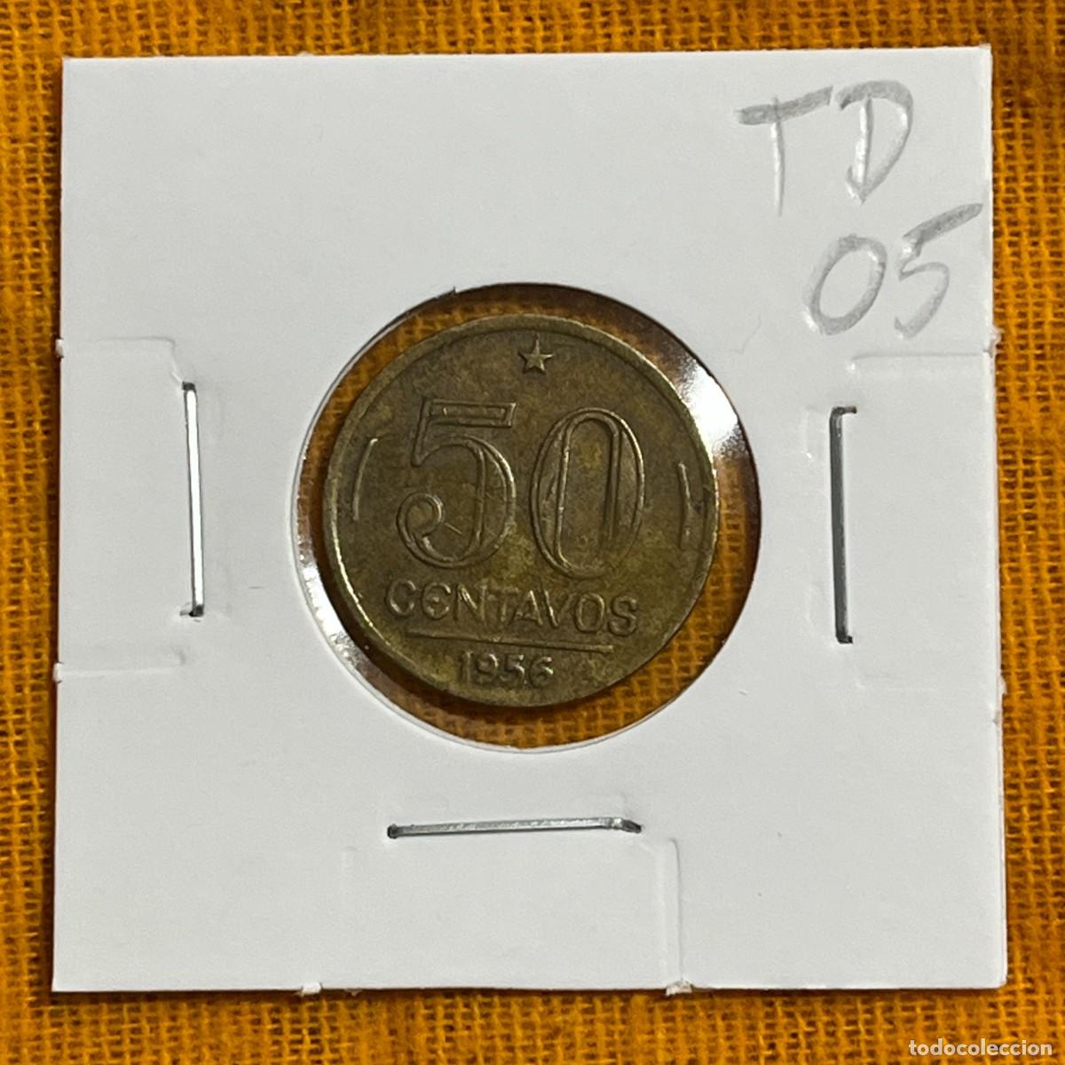 Monnaies anciennes d'Am&eacute;rique: Brazil Coin 50 centavos 1956 - KM# 563 - Aluminum-Bronze - TD05