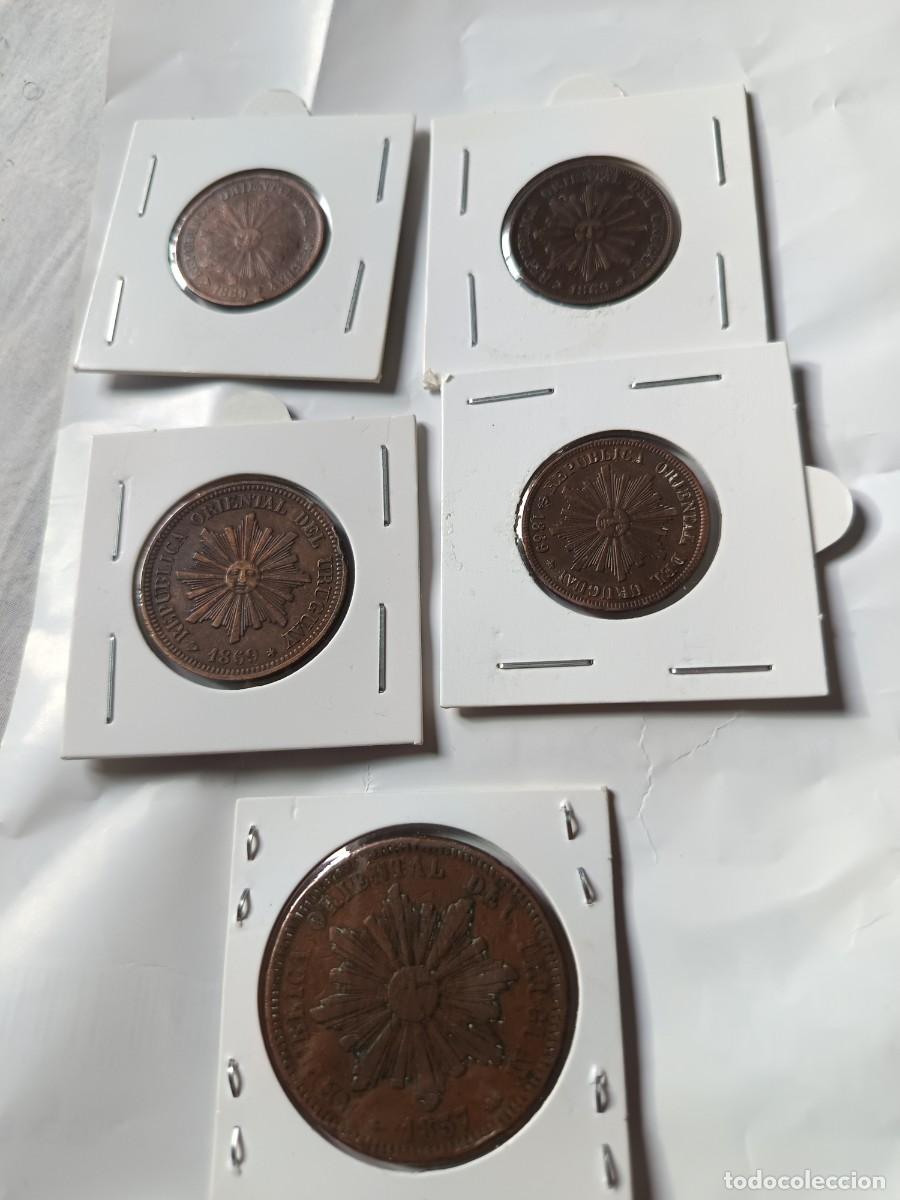 Monete antiche di America: Monedas antiguas de Uruguay 40,2,1 cent&eacute;sima 1857