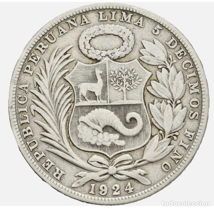 Monedas antiguas de Am&eacute;rica: PERU 1 SOL 1924 (PLATA) - Foto 2