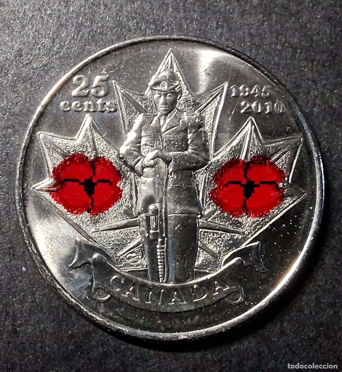 Monedas antiguas de Am&eacute;rica: CANAD&Aacute; 25 Cent COLOR 2010 KM 1028