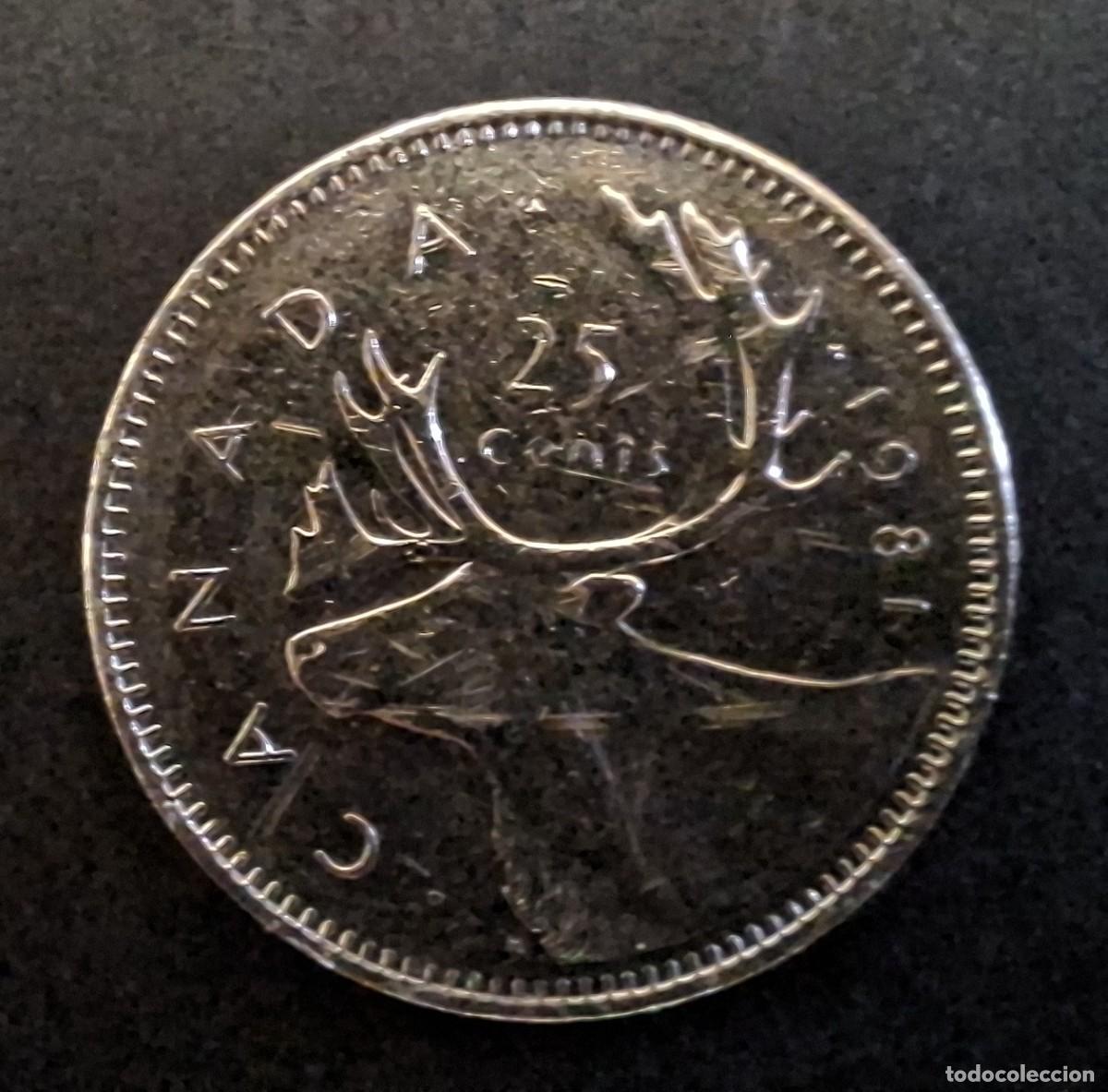 Monedas antiguas de Am&eacute;rica: CANAD&Aacute; 25 Cent 1981 KM 74