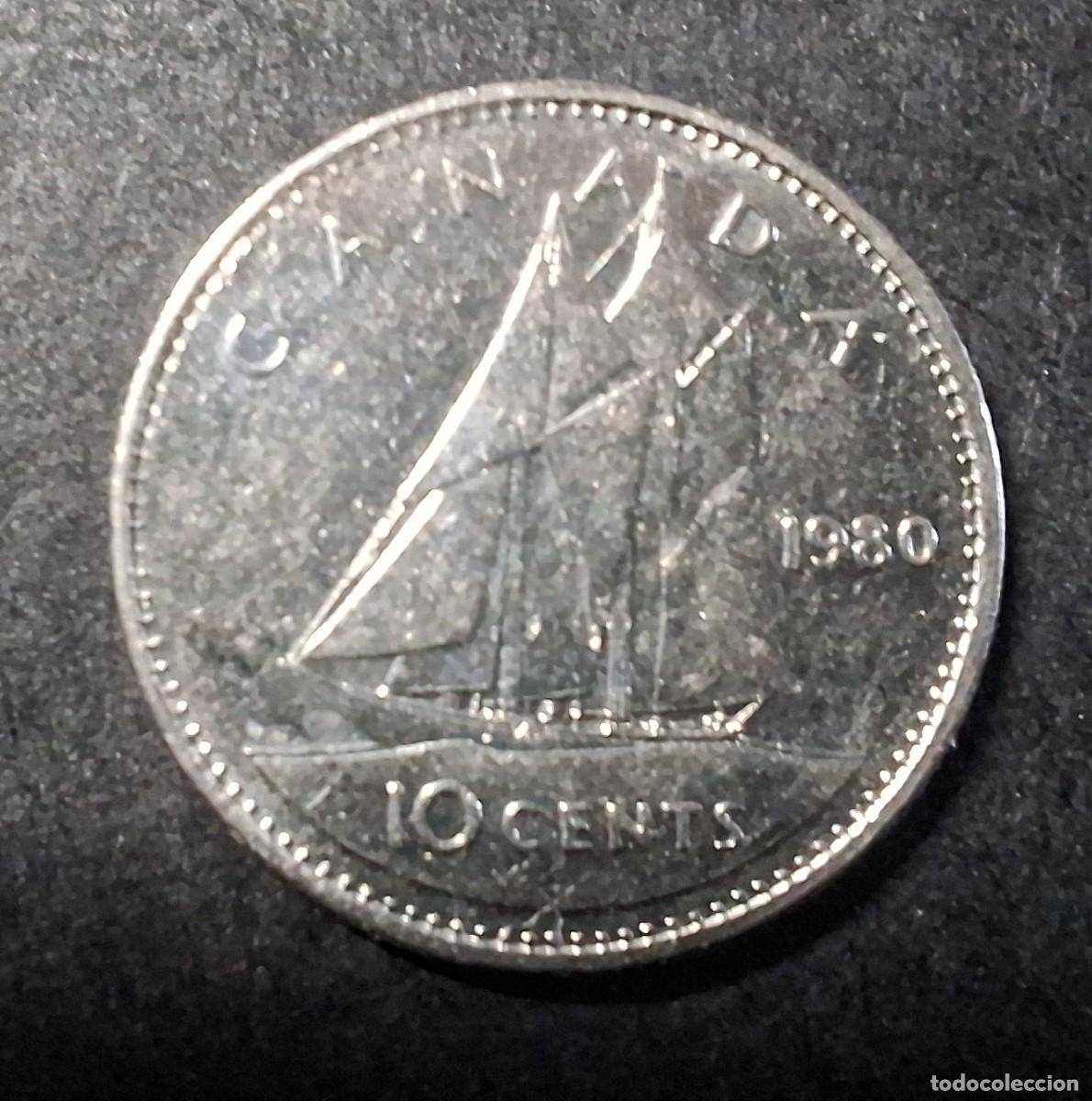 Monedas antiguas de Am&eacute;rica: CANAD&Aacute; 10 Cent 1980 KM 77.2