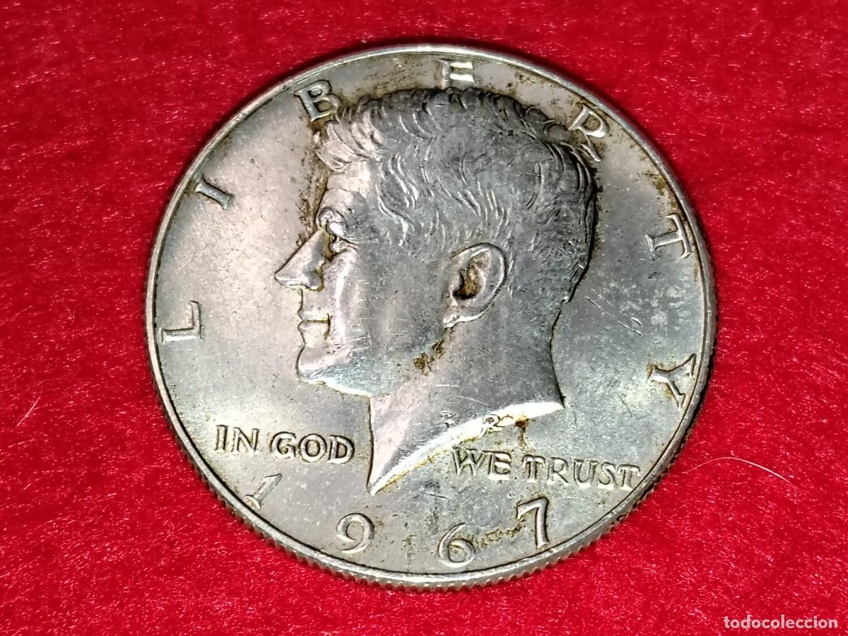 Moedas antigas da Am&eacute;rica: MONEDA DE PLATA MEDIO D&Oacute;LAR(HALF DOLLAR)1967 JOHN F.KENNEDY