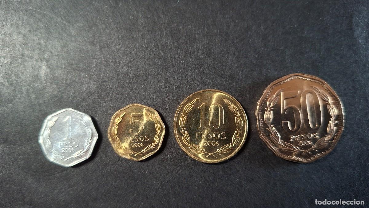 Monedas antiguas de Am&eacute;rica: CHILE 1, 5, 10 y 50 Pesos 2006 KM 231-232-228.2-219.2