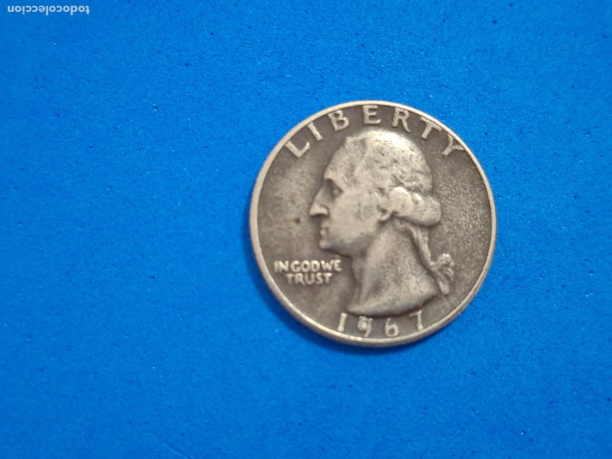 Monedas antiguas de Am&eacute;rica: Moneda, Estados Unidos, USA. QUARTER DOLAR. A&Ntilde;O 1967