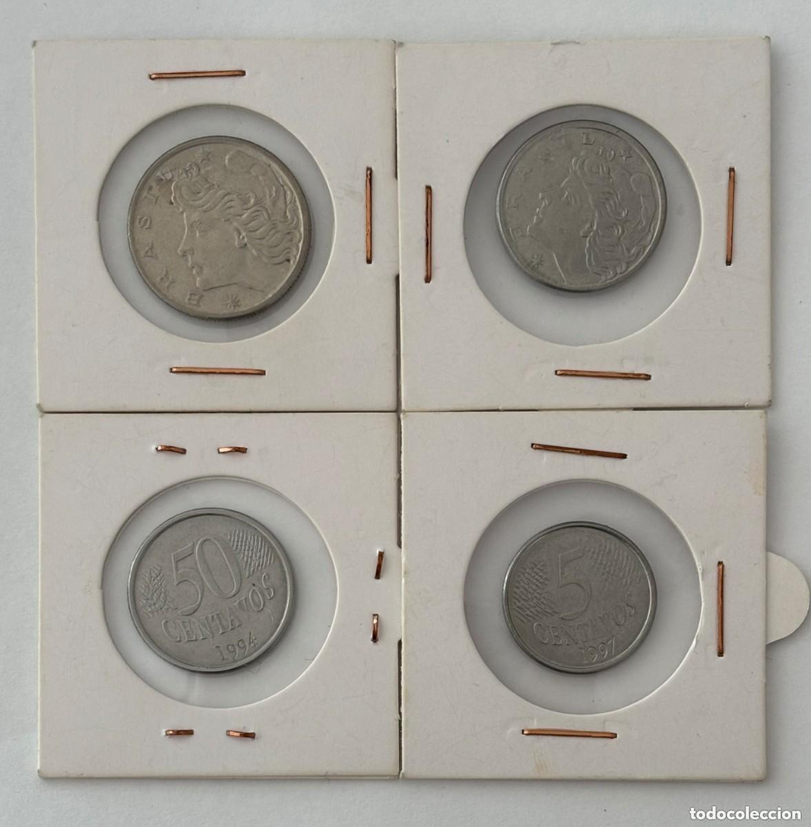 Monnaies anciennes d'Am&eacute;rique: LOTE CUATRO MONEDAS DE BRASIL DE 5-10-20 Y 5O CENTAVOS (FOTO)