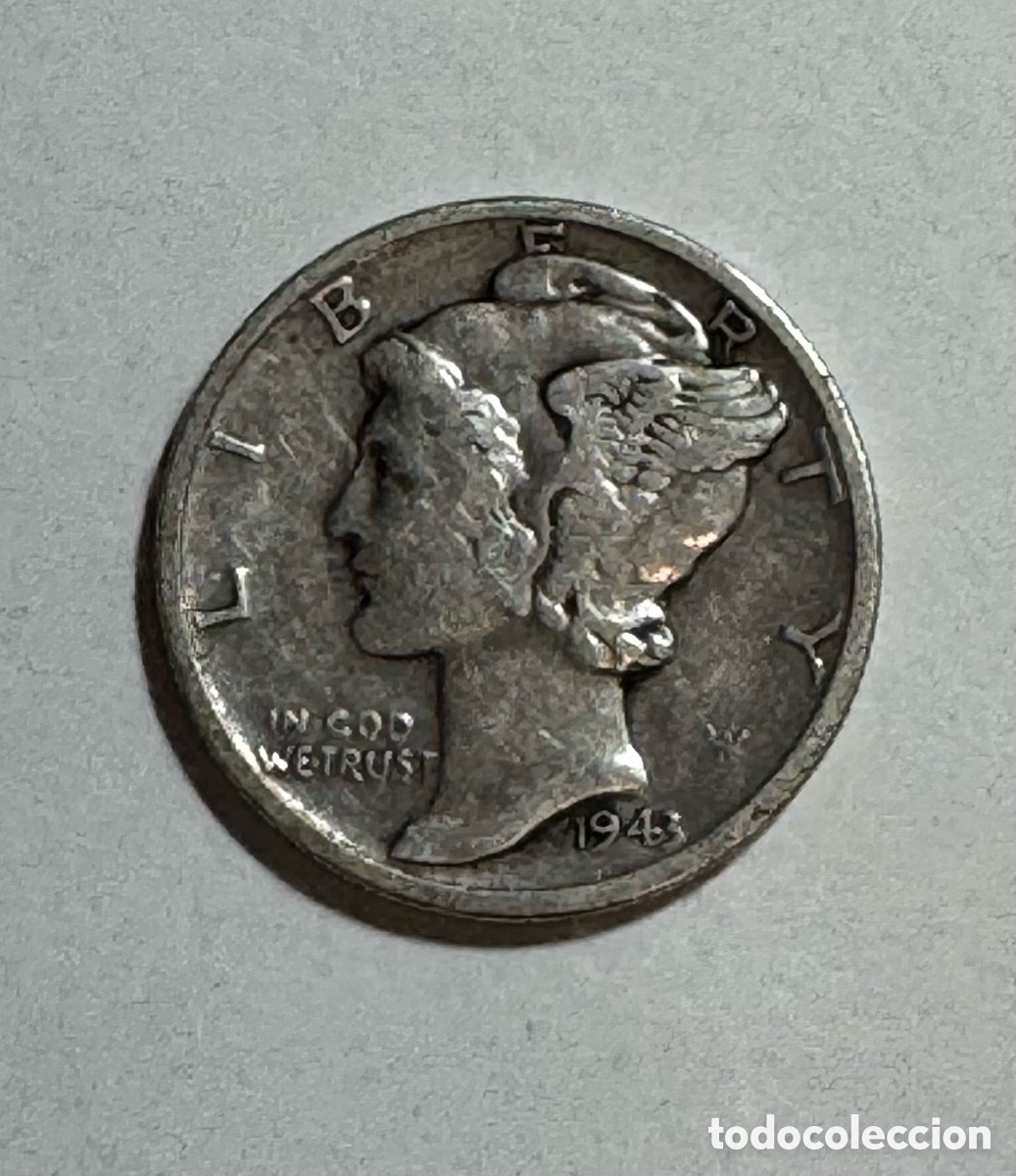 Monnaies anciennes d'Am&eacute;rique: 1 dime 1943 Estados Unidos Plata.
