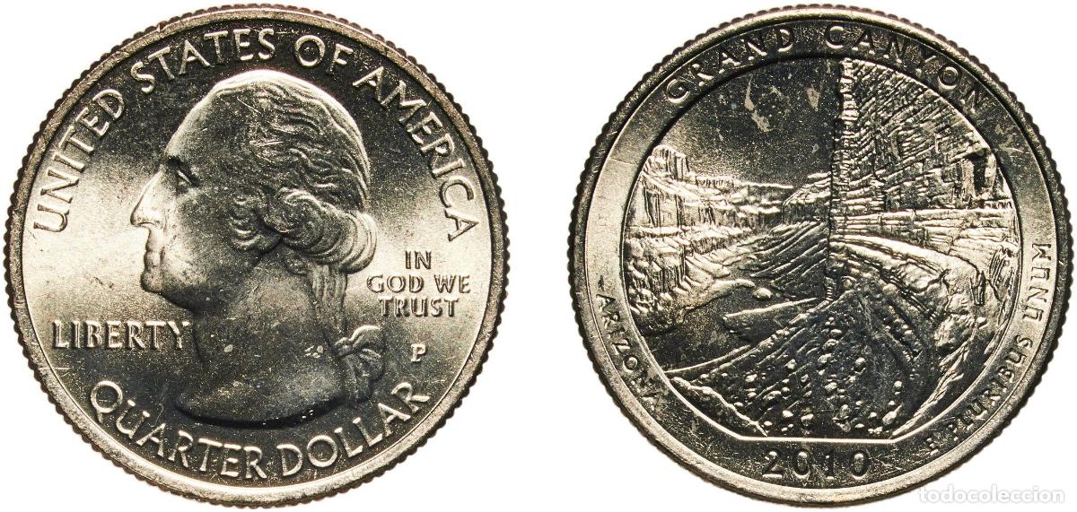 Monnaies anciennes d'Am&eacute;rique: United States Federal republic 2010 P &frac14; Dollar &rdquo;Washington Quarter&rdquo; (Grand Canyon, Arizona) Copper-