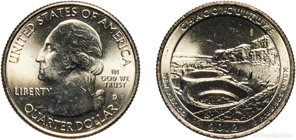 Old Coins of America: United States Federal republic 2012 D &frac14; Dollar &rdquo;Washington Quarter&rdquo; (Chaco Culture National Histori
