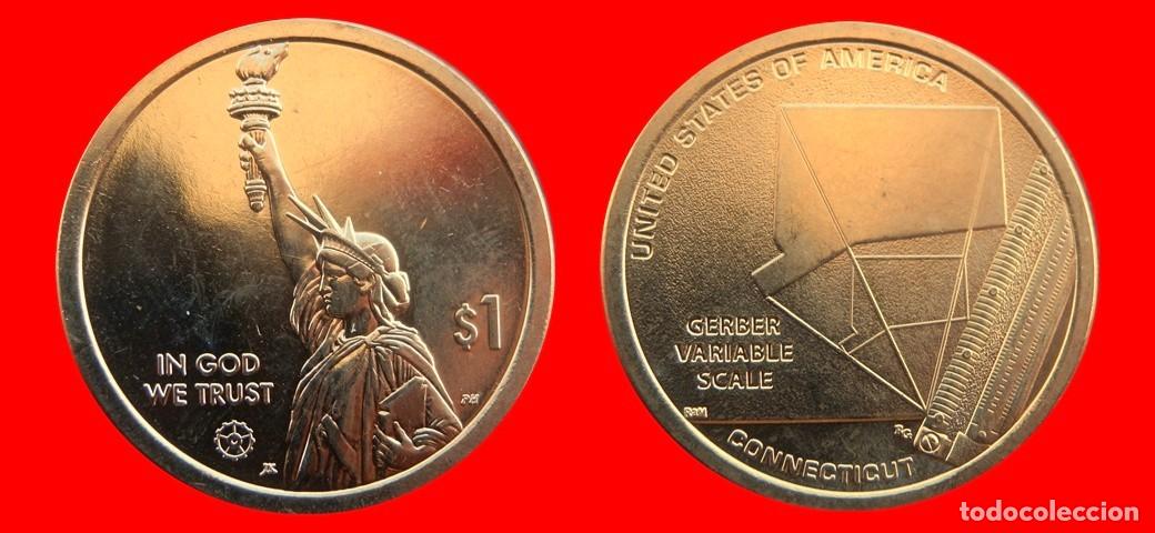 Moedas antigas da Am&eacute;rica: 1 DOLAR 2020-D SERVICIO INNOVACION CONNECTICUT SIN CIRCULAR USA-4479SC