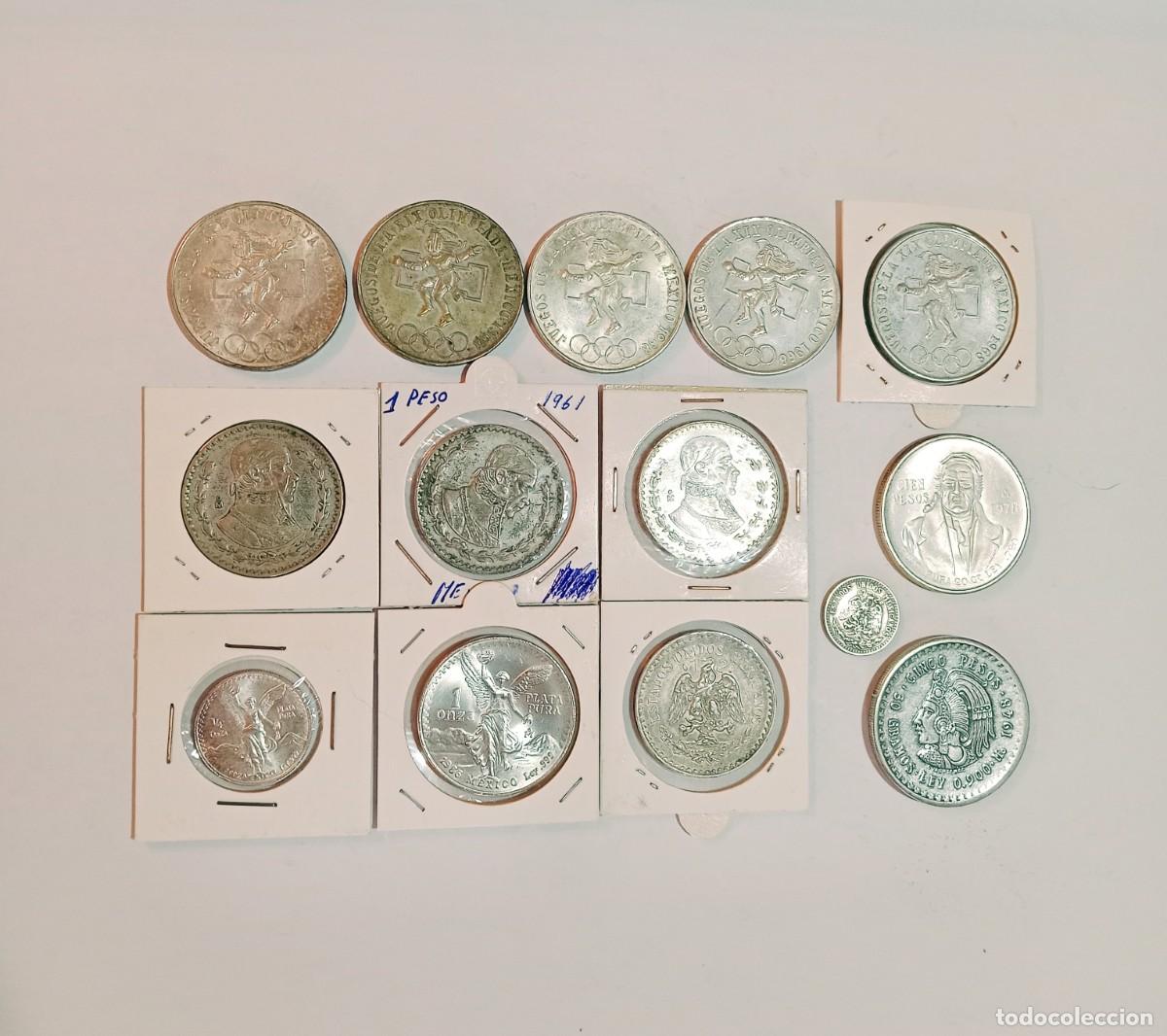 Monedas antiguas de Am&eacute;rica: MEXICO 14 monedas de Plata - Foto 2