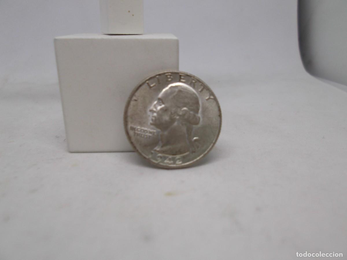 Monete antiche di America: Moneda de Estados Unidos de 1942 Quarter Dollar
