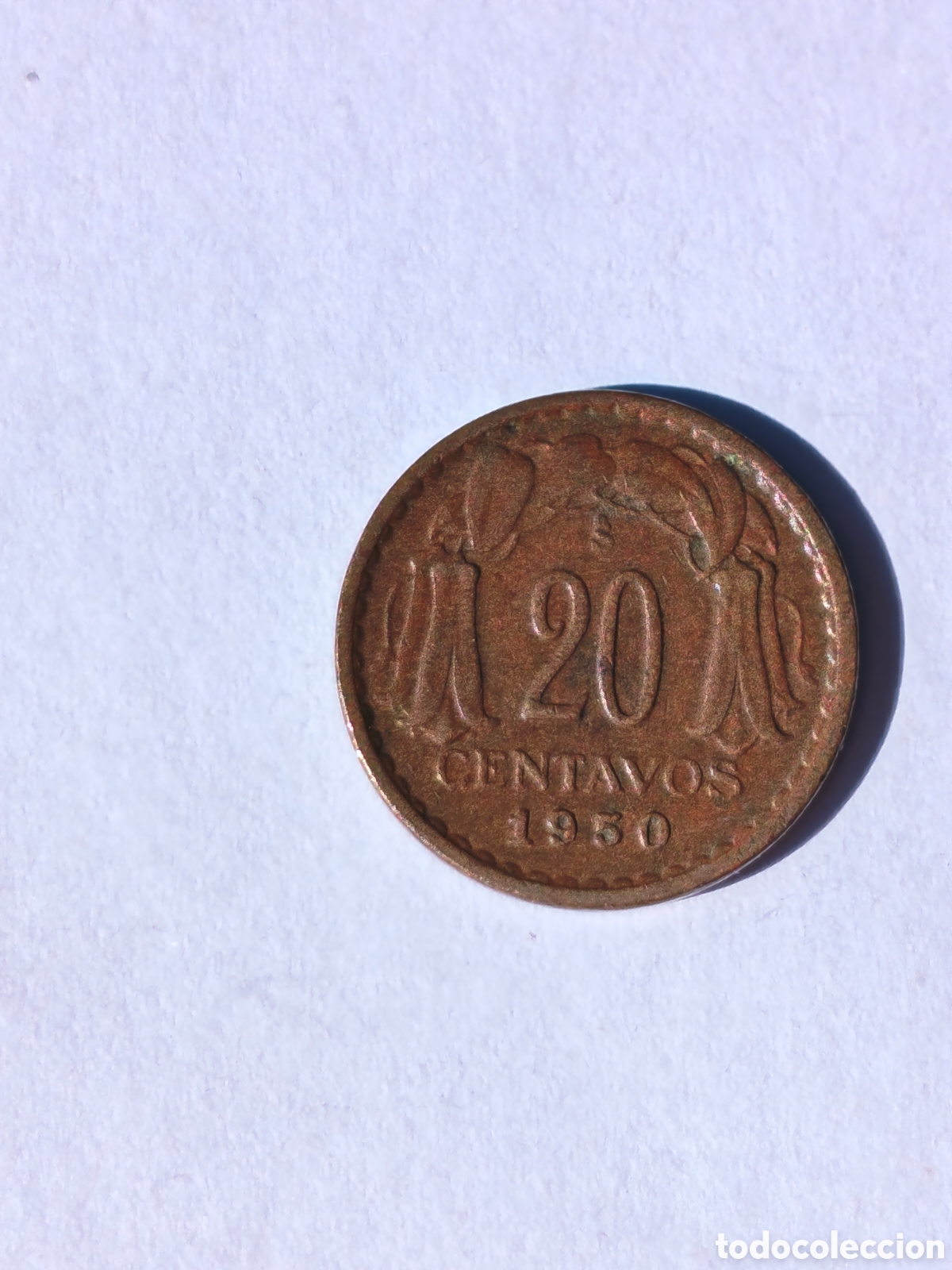 Monedas antiguas de Am&eacute;rica: 20 centavos Chile 1950 - Foto 2