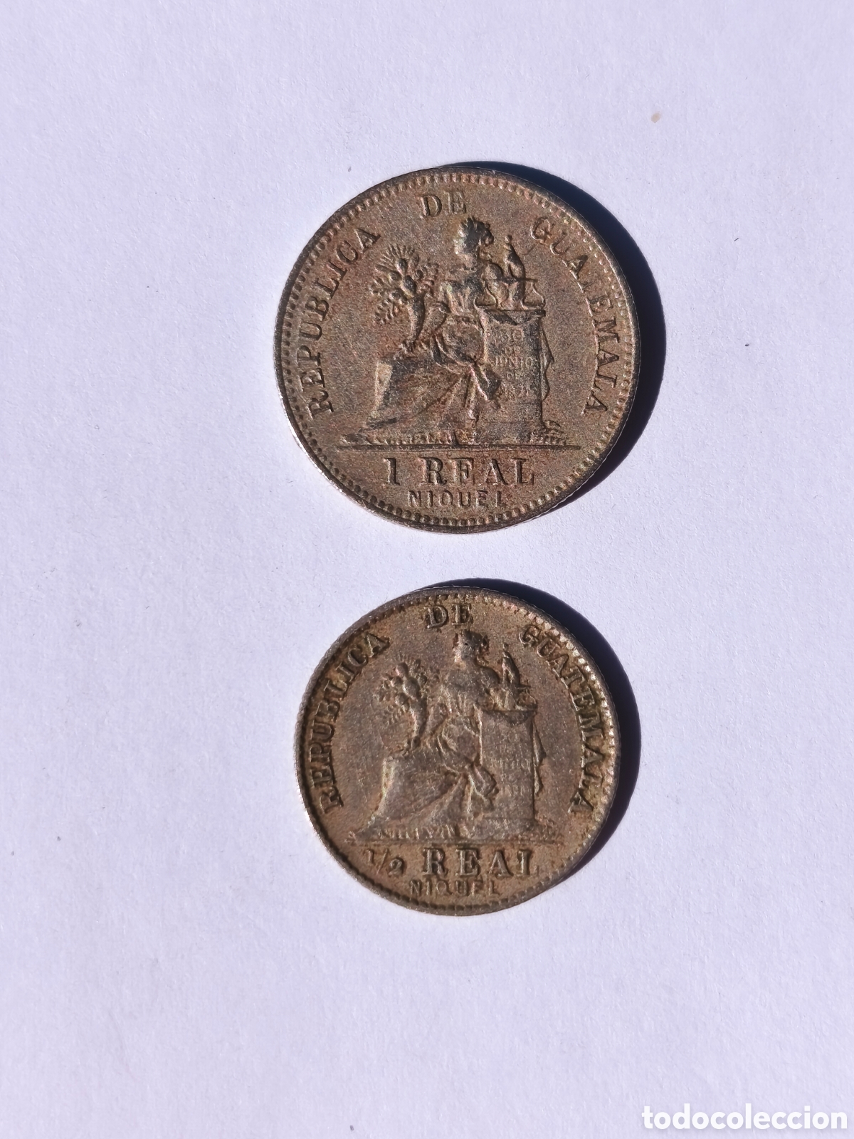 Alte M&uuml;nzen aus Amerika: Lote 2 monedas Guatemala n&iacute;quel
