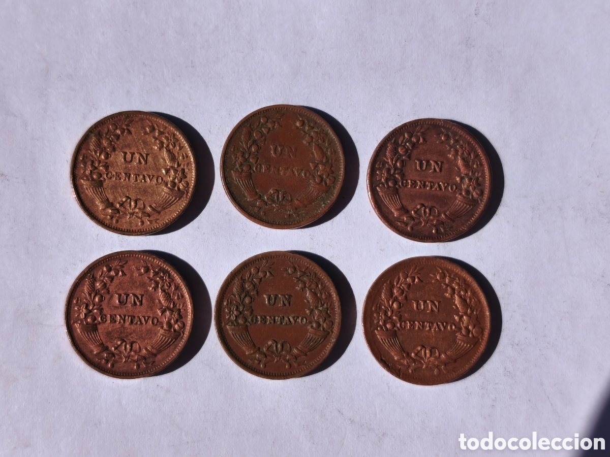 Monedas antiguas de Am&eacute;rica: 1 centavo Per&uacute; bronce km 208 - Foto 2