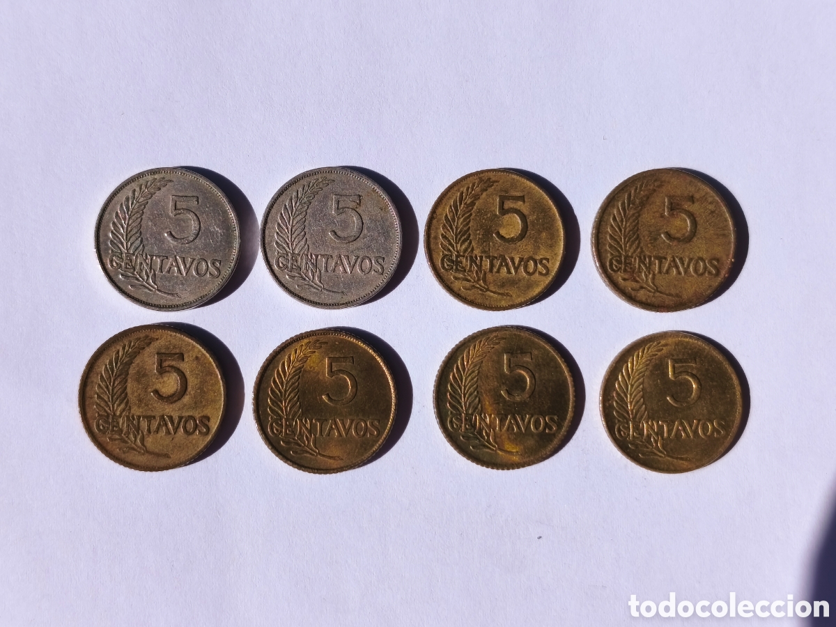 Monedas antiguas de Am&eacute;rica: 5 centavos Per&uacute; varios a&ntilde;os - Foto 2