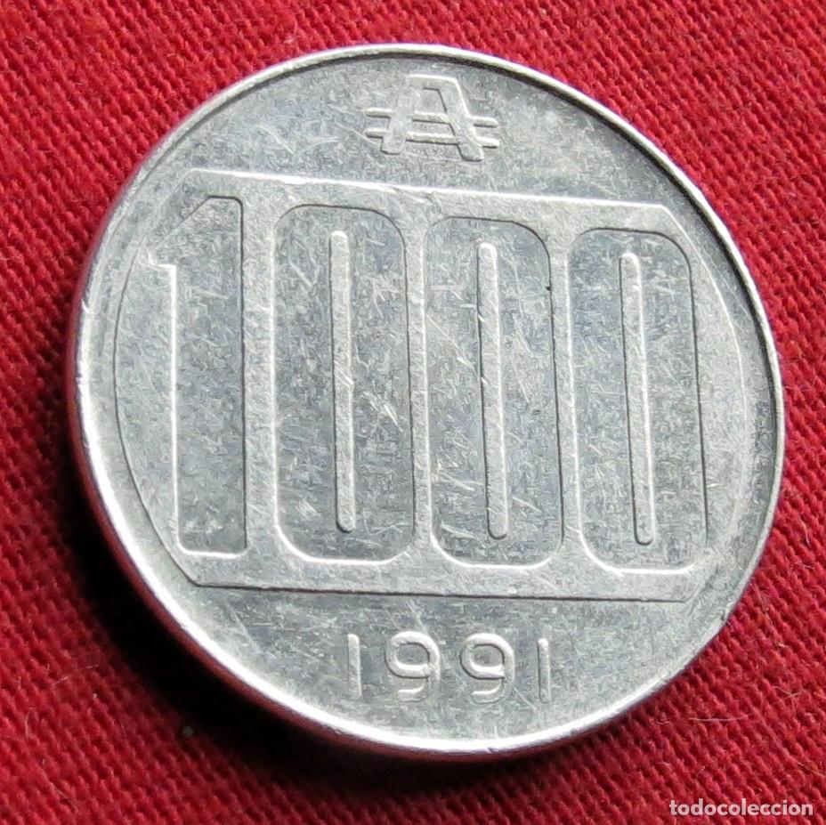 Monnaies anciennes d'Am&eacute;rique: Argentina 1000 australes 1991