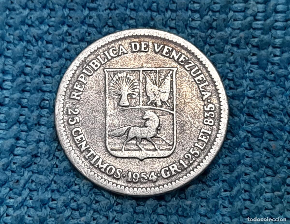 Monnaies anciennes d'Am&eacute;rique: Venezuela, 25 Centimos 1954