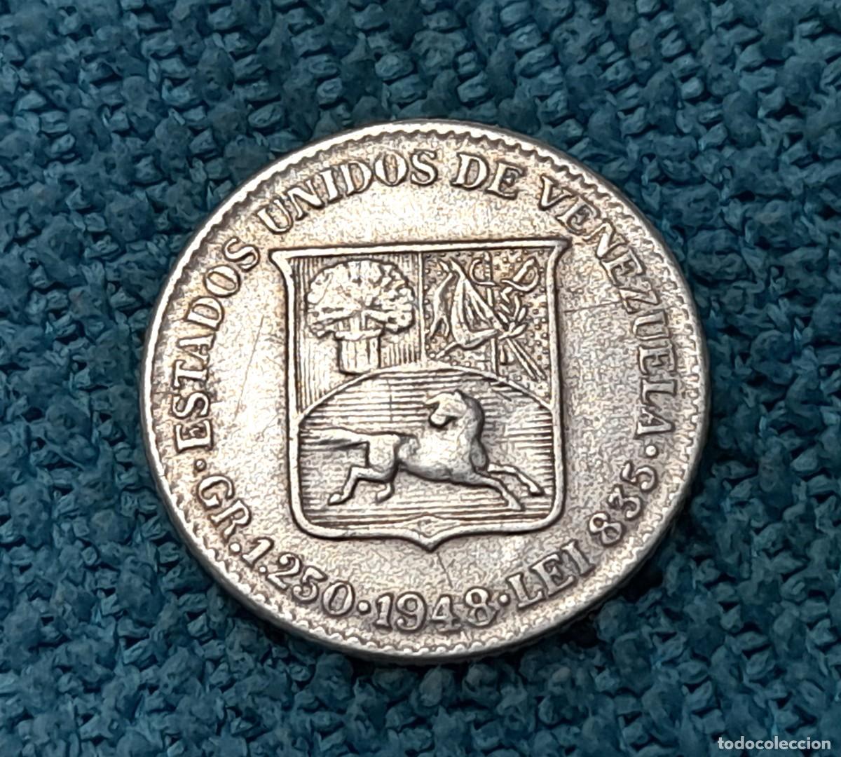 Monnaies anciennes d'Am&eacute;rique: Venezuela, 25 Centimos 1948