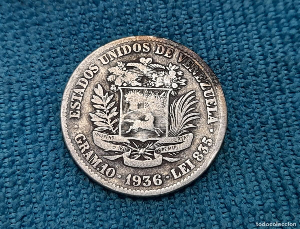 Monnaies anciennes d'Am&eacute;rique: Venezuela, 2 Bolivares 1936