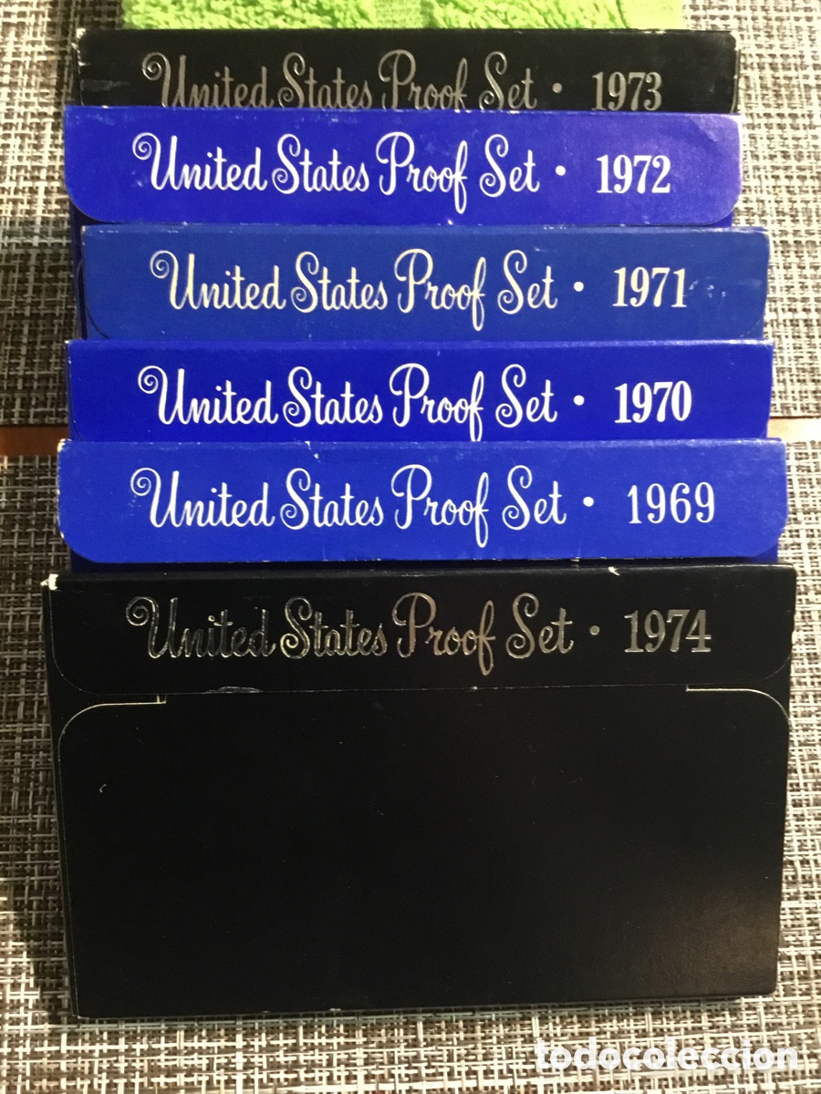 Monete antiche di America: 6 sets de Monedas USA proof. A&ntilde;os 1969, 70, 71, 72, 73 y 74