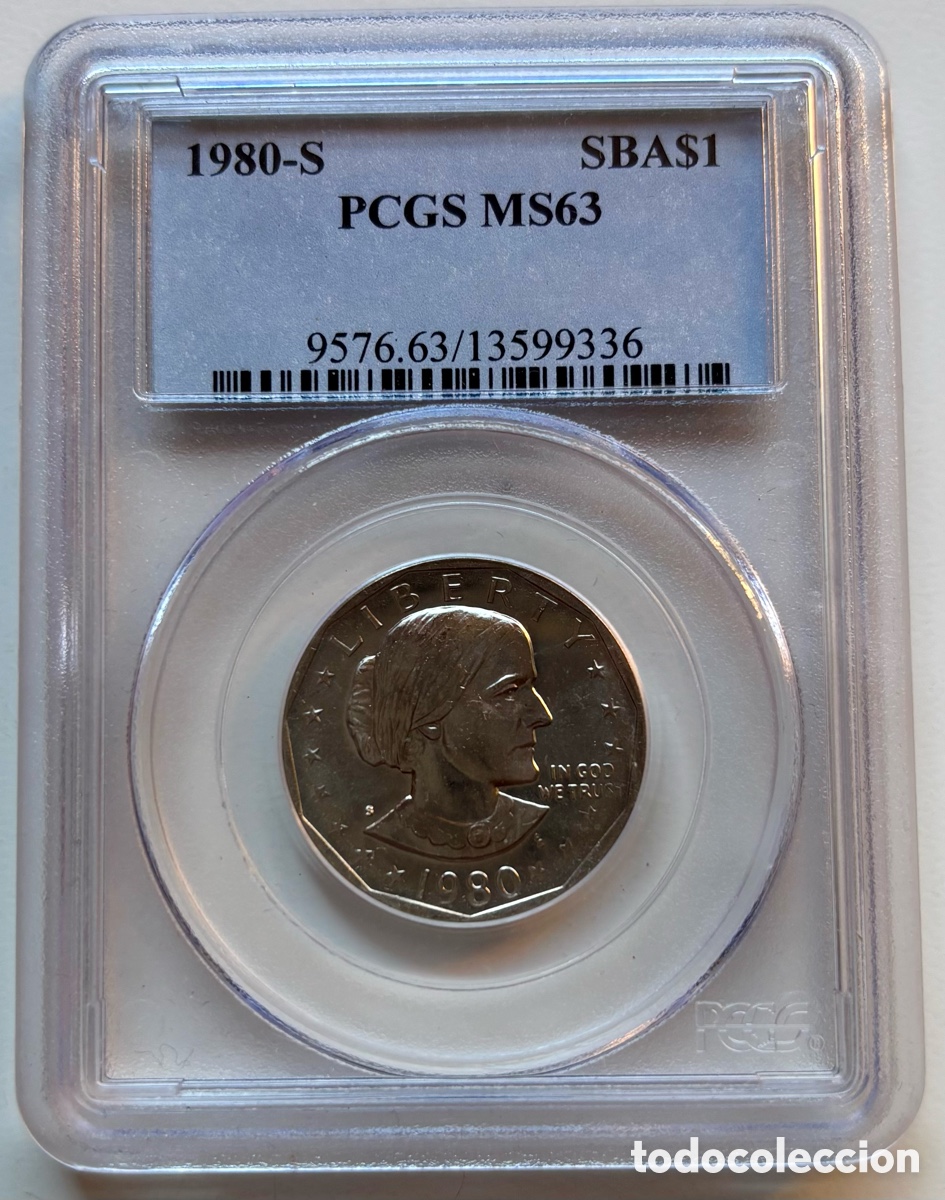 Monete antiche di America: Moneda USA 1 D&oacute;lar 1980-S . Estados Unidos EEUU Dollar . Certificada PCGS MS63
