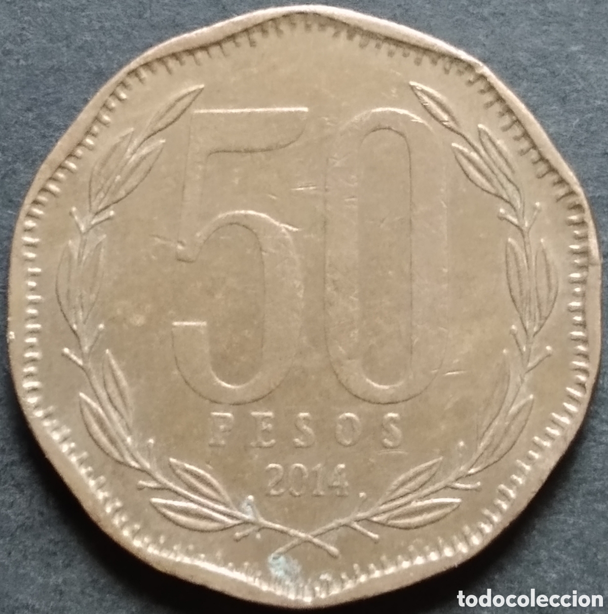 Moedas antigas da Am&eacute;rica: MONEDA - CHILE 50 PESOS 2014