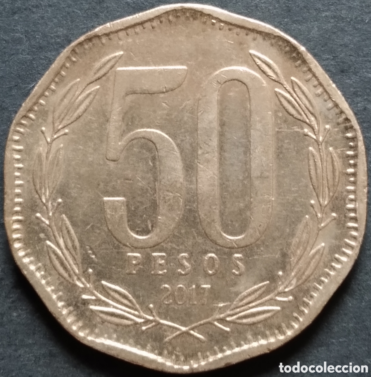 Alte M&uuml;nzen aus Amerika: MONEDA - CHILE 50 PESOS 2017