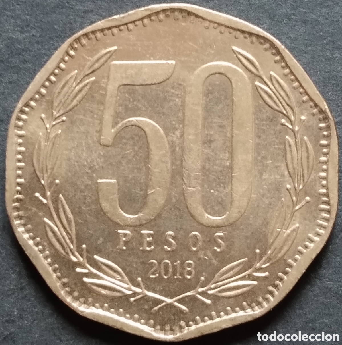 Moedas antigas da Am&eacute;rica: MONEDA - CHILE 50 PESOS 2018