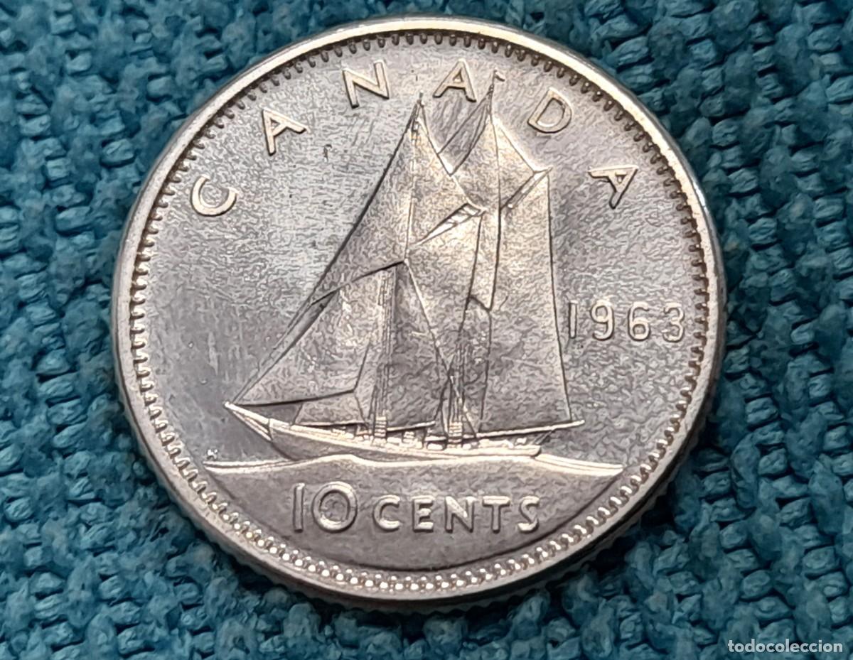 Monedas antiguas de Am&eacute;rica: Canada, Elizabeth II, 10 Cents 1963