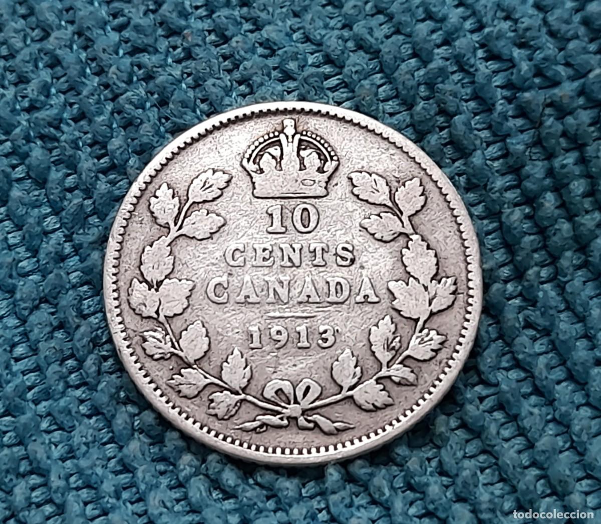 Monedas antiguas de Am&eacute;rica: Canada, George V, 10 Cents 1913