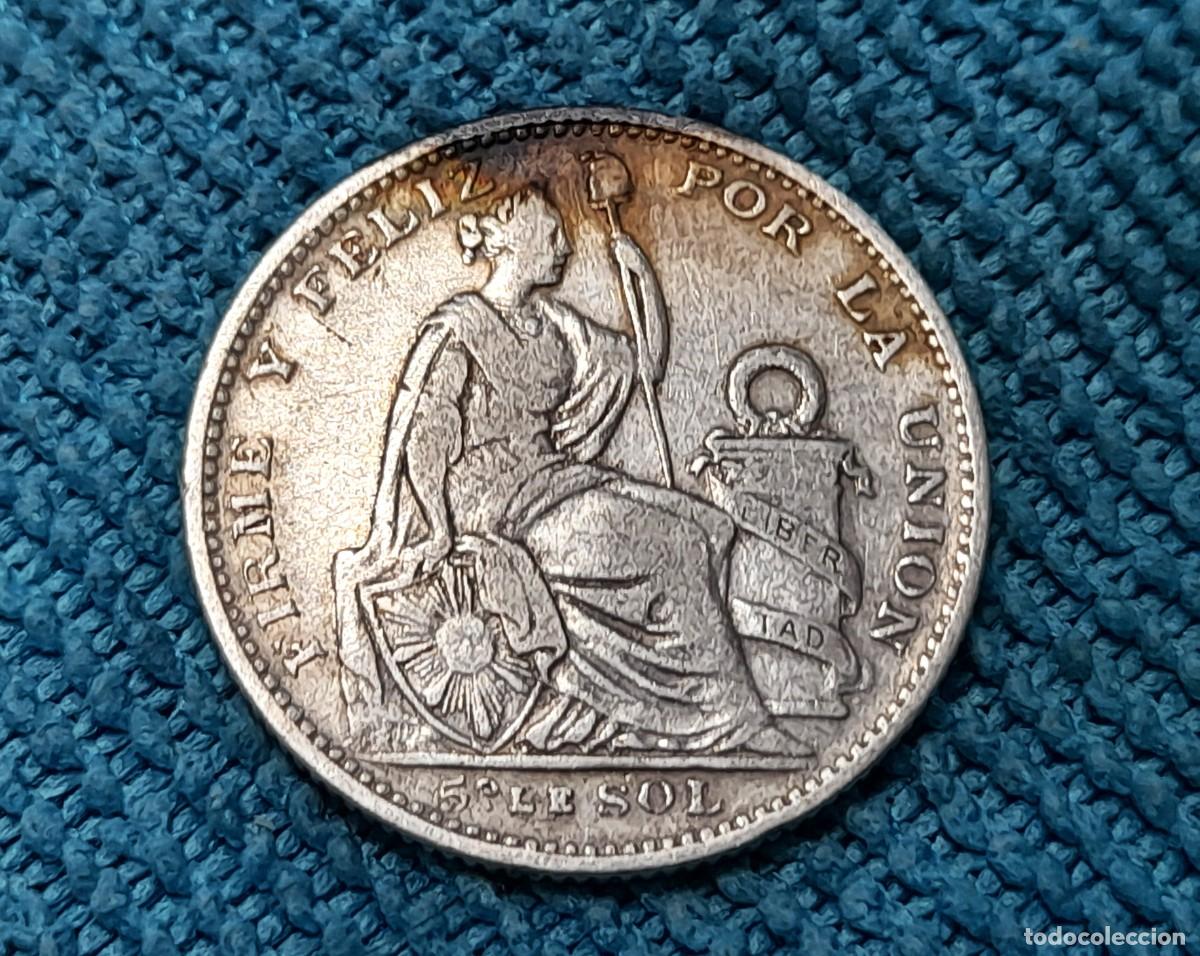 Monedas antiguas de Am&eacute;rica: Peru, 1/5 Sol 1889... - Foto 2