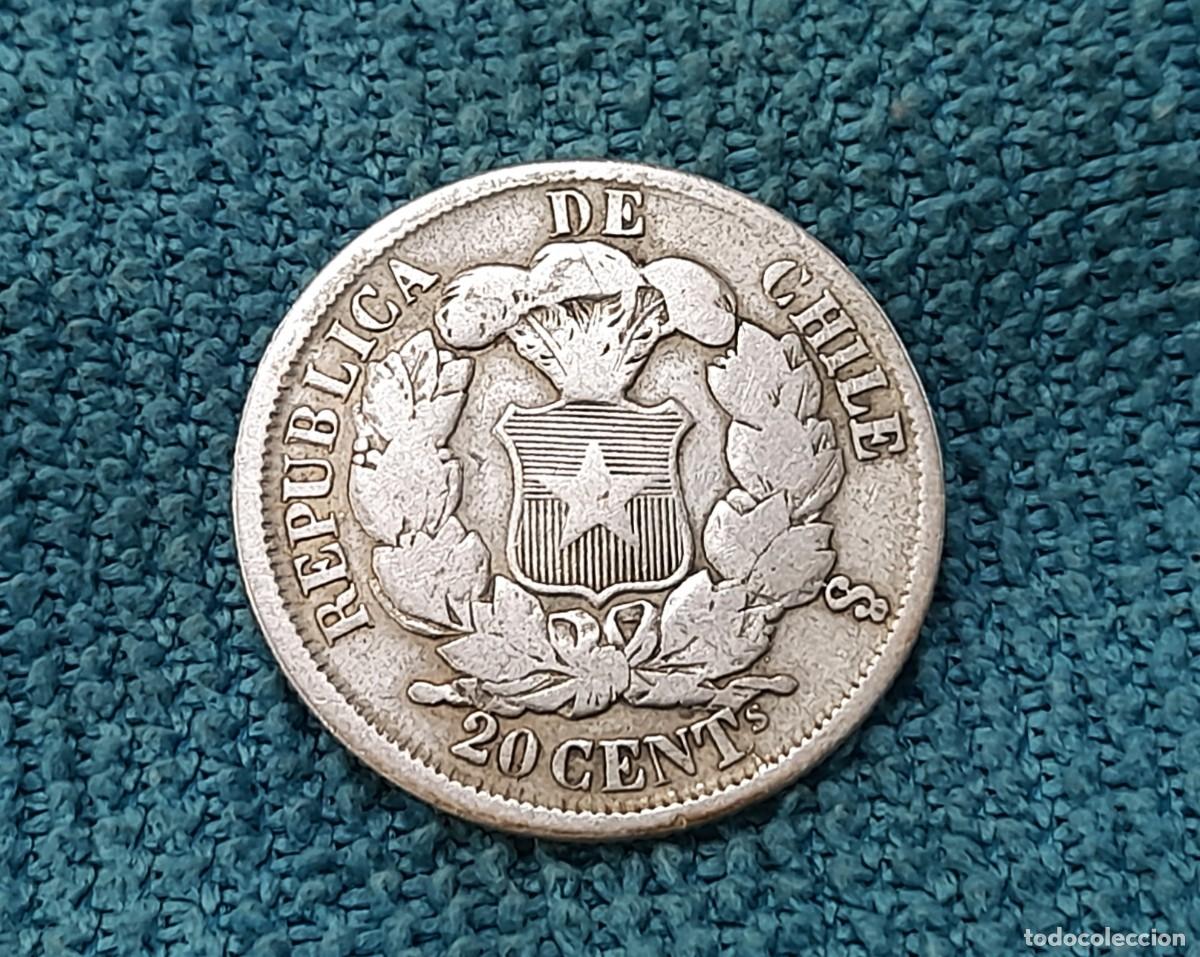 Monedas antiguas de Am&eacute;rica: Chile, 20 Centavos 1865 - Foto 2