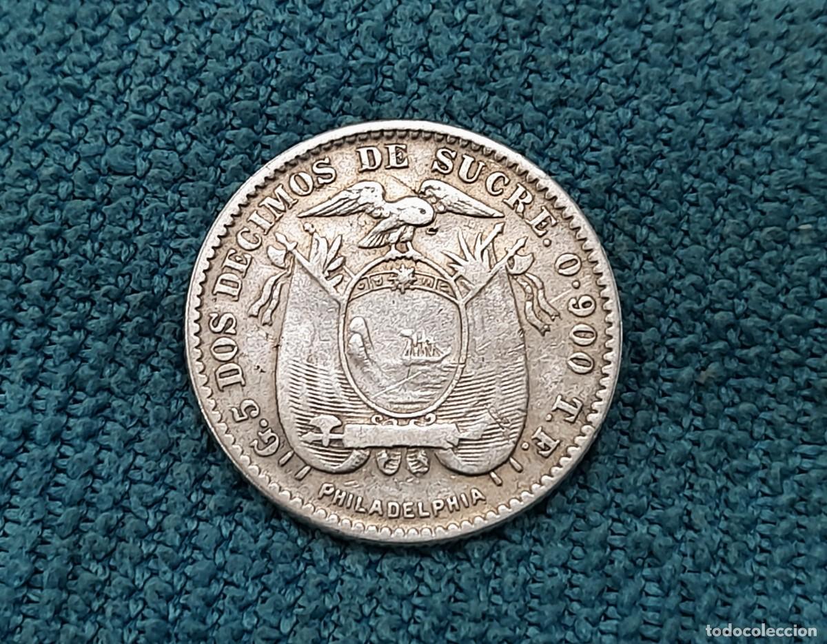 Old Coins of America: Ecuador, 2 Decimos de Sucre 1895, Rara!