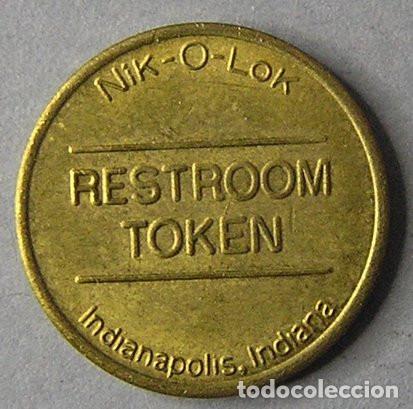 Moedas antigas da Am&eacute;rica: FICHA NORTEAMERICANA DE INDIANAPOLIS PARA EL USO DE BA&Ntilde;OS PUBLICOS