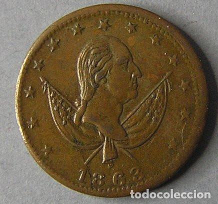Moedas antigas da Am&eacute;rica: USA - FICHA/TOKEN 1863