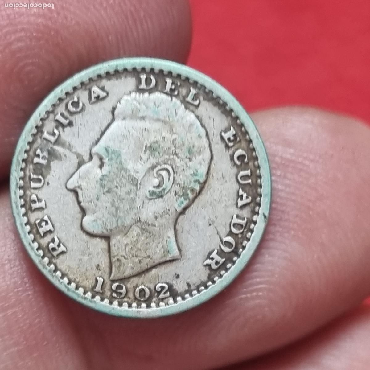 Monete antiche di America: MONEDA ECUADOR 1 DECIMO DE SUCRE 1902 MBC ORIGINAL C40