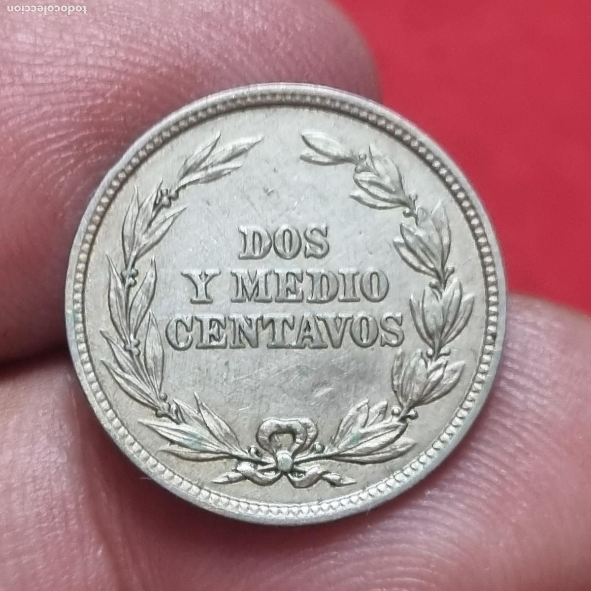 Moedas antigas da Am&eacute;rica: MONEDA ECUADOR 2 DOS Y MEDIO CENTAVOS 1917 MBC ORIGINAL C40