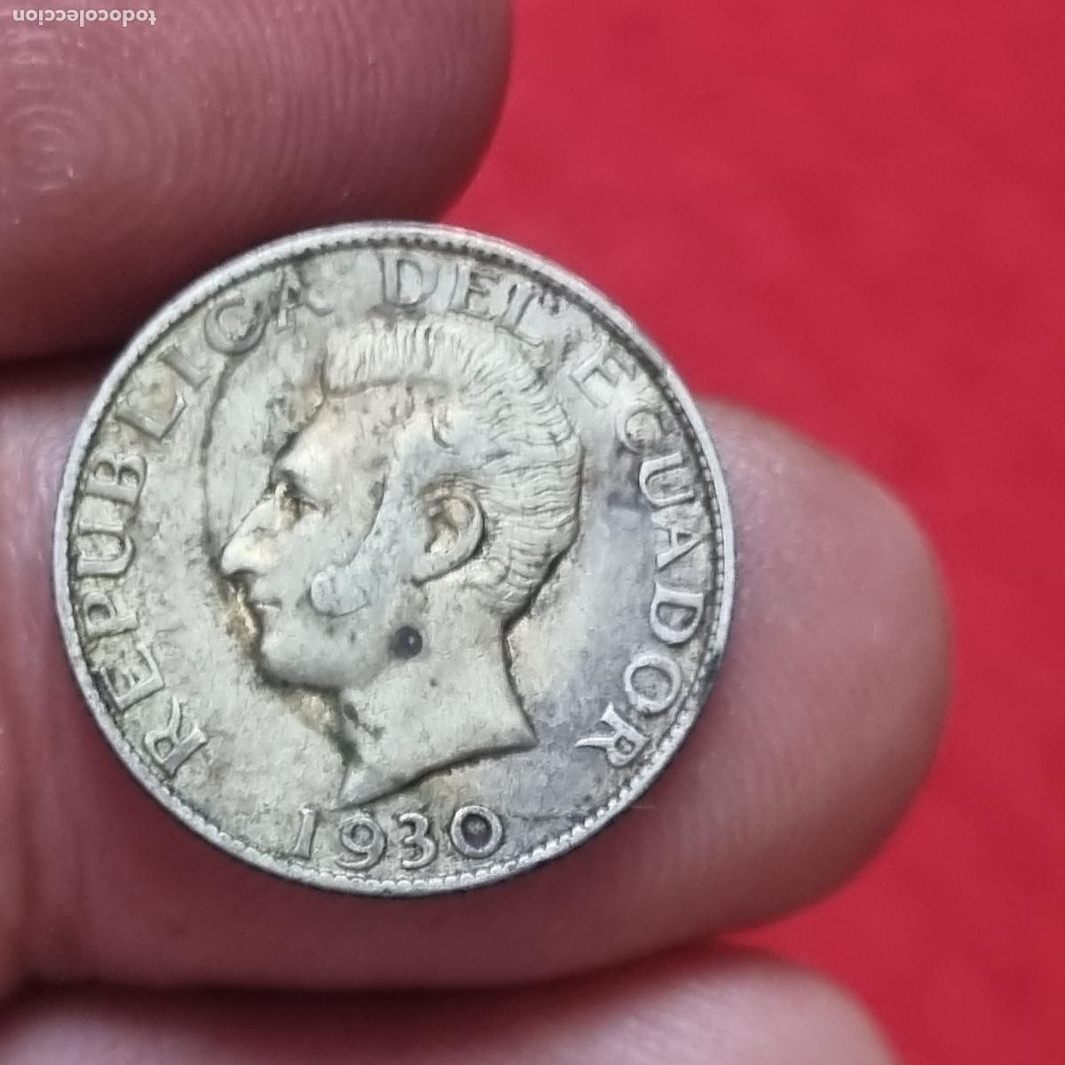 Monete antiche di America: MONEDA ECUADOR 50 CENTAVOS 1930 PLATA MBC ORIGINAL C40