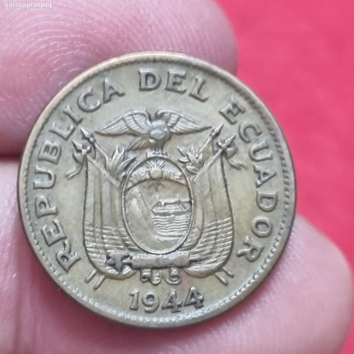 Moedas antigas da Am&eacute;rica: MONEDA ECUADOR 20 CENTAVOS 1944 MBC ORIGINAL C40