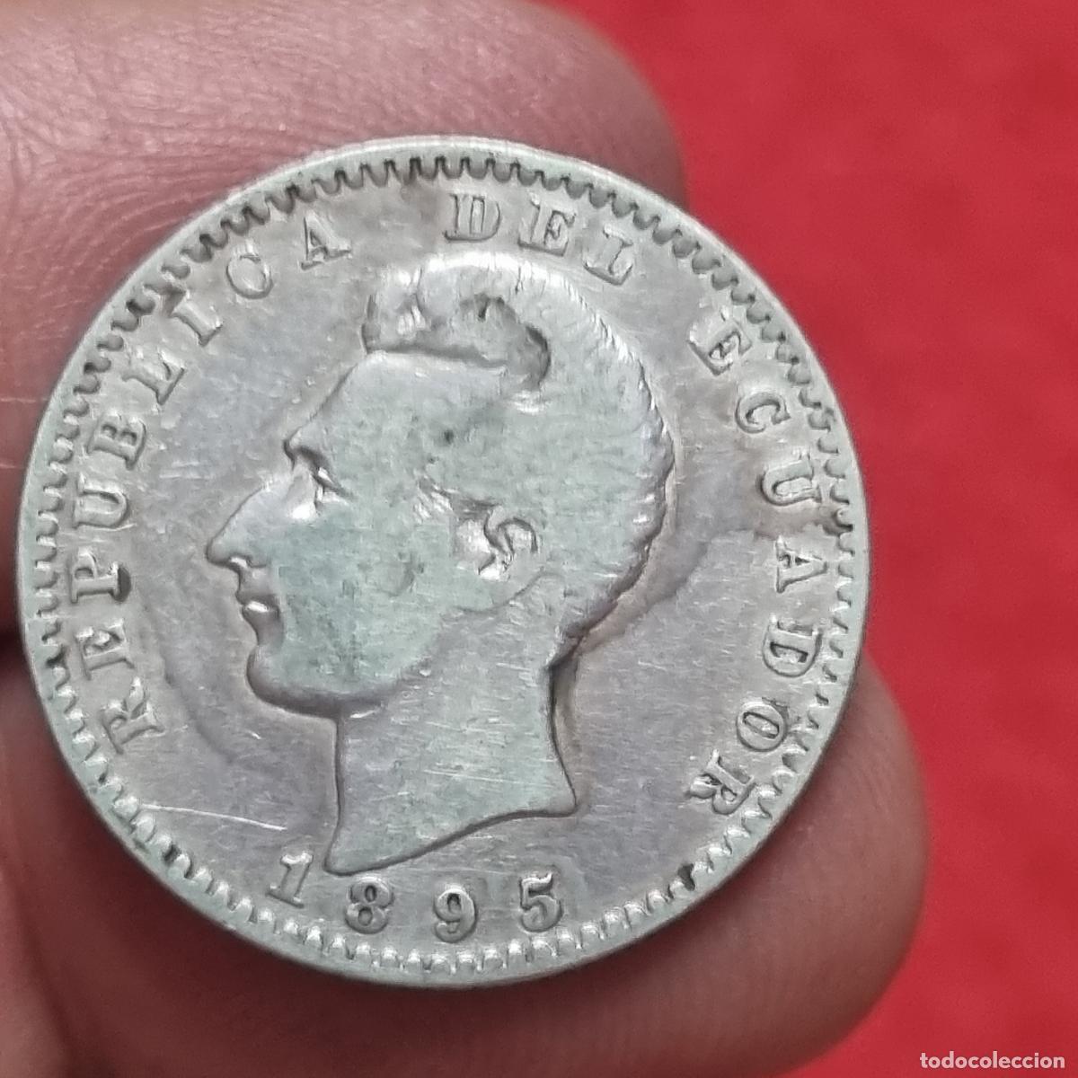 Alte M&uuml;nzen aus Amerika: MONEDA ECUADOR 2 DECIMOS DE SUCRE 1895 PLATA MBC ORIGINAL C40
